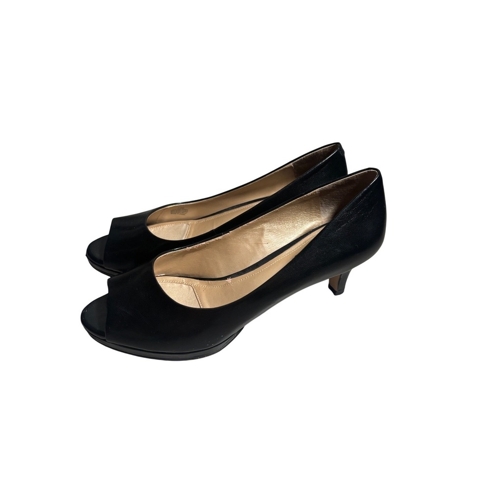 Alex Marie 7.5 Leather Peep Toe Kitten Heel Platform Pump Whimsigoth Career Work